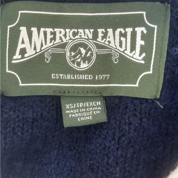 American Eagle Outfitters Navy and Cream Striped Sweater - Picture 2 of 11